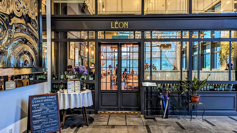 Brasserie Léon's elegant atmosphere and signature steak frites
