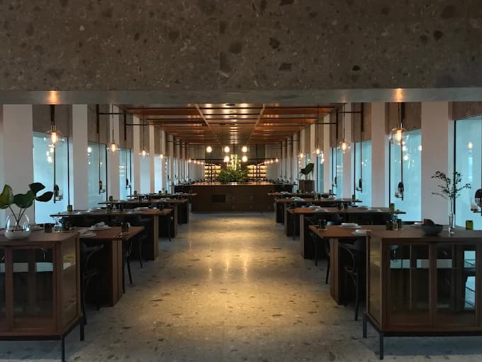 Entier's elegant interior with city views